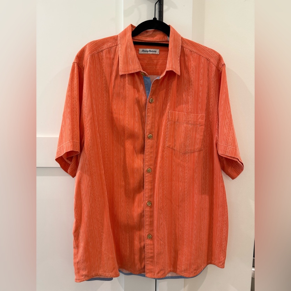 Tommy Bahama Orange Casual Button Down Shirt